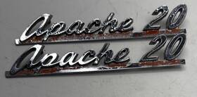 P-3781526 Gm Chevrolet Division 3781525 Vintage Pair 1960s 1961 Apache 20 Hood Emblem Truck Oem