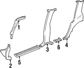 15959402 Gmc 1988-1994 Suburban Ru Body A-pillar Trim Panel Used Oem