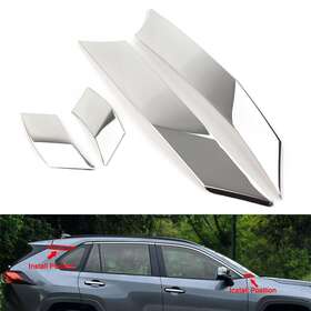 Hukyu 612026630323 Steel Chrome Door Window A C Pillar Molding Trim Cover For Toyota Rav4 2019-2021