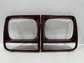 55156030 Jeep 1997-2001 Cherokee Xj R&l Pair Of Headlight Bezel Sienna Pearl Red Pu7 Oem