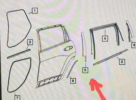 68102577aa Jeep Cherokee 2014-2022 Reardoor Lh B-pillar Black Applique Blackout