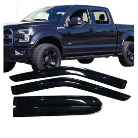 Jc-wd-ff15015ssc Jetcruise Crew Cab Window Visors Acrylic 4pcs Fits 15-24 Ford F150 17-24 F250 F450