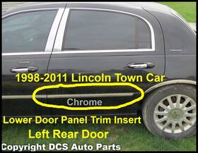 6w1z-5425557-aptm Lincoln 1998-2011 Town Car Left Rear Lr Door Chrome Lower Panel Trim Insert