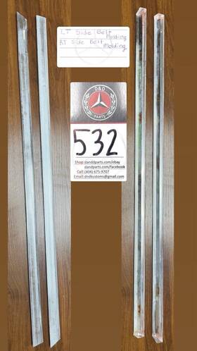 107-728-01-30 Mercedes-benz 1972 89 R107 Left And Right Upper Chrome Aluminum Door Trim Molding
