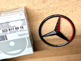 2228170016 Mercedes-benz S-class Sedan Red And Carbon Fiber Oem Rear Trunk Star Emblem W222