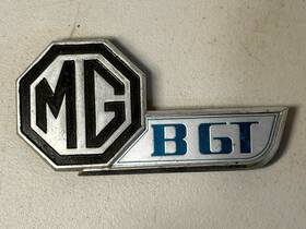 Bhh855 Mg 72-79 Bgt Trunk Emblem Deck Lid Rear Trim Oem Script Plate Silver Blue Bhh855 Mg 72-79 Bgt Trunk Emblem Deck Lid Rear Trim Oem Script Plate Silver Blue