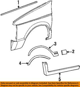 0jf10msx Mopar New Oem Center Fender Molding Rh Fits Chrysler Dodge Plymouth