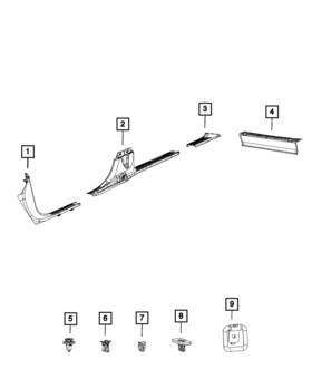 5rh87dx9af Mopar Genuine Scuff Plate Left