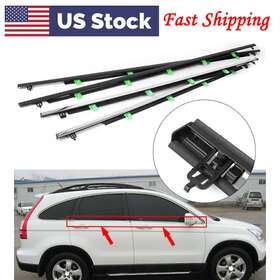 77us Motorshop 320001423258 Window Moulding Weatherstrip Seal Belt Fit Honda Cr-v 2007-2011 4pcs Car Usa
