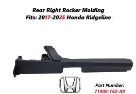 71900-t6z-a0 Oem Honda Part 2017-2025 Ridgeline Rear Right Side Rocker Molding Textured