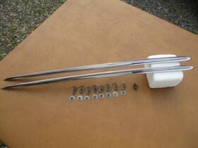 566646 Oldsmobile 1955 55 Lower Rear Quarter Trim Pair Super 88 98 Used 27 Inch