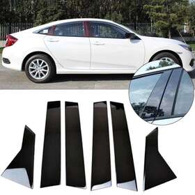 Bzt-civic-10th-eah Oxilam For Honda Civic 2016 10th Gen Glossy Black Door Window Pillar Posts Cover Trim