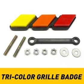 Wwc-pdm-46423 Oxilam For Toyota Tacoma 4runner Tundra Tri-color Grille Cover Badge Yellow Orange Red