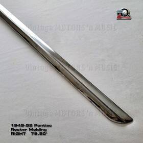 511526 Pontiac #511526 1949-1952 Chieftain Rocker Panel Stainless Molding Gm Rh 79.50 Inch