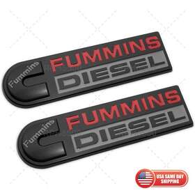 At-551126 Rpm6500 2x Cummins Fummins Diesel Fender Door Liftgate Badge Nameplate Emblem Ram Black