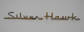 1320940 Studebaker 1957 1958 Silver Hawk Emblem Script Trunk Panel Trim
