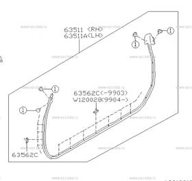 62761fa001 Subaru 95-01 Impreza Gc8 Coupe 2 Door Left And Right Weather Stripping Seal
