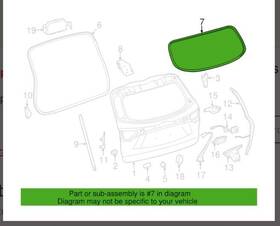 67882-0e030 Toyota 2014-2019 Highlander Rear Back Glass Weatherstrip New Oem