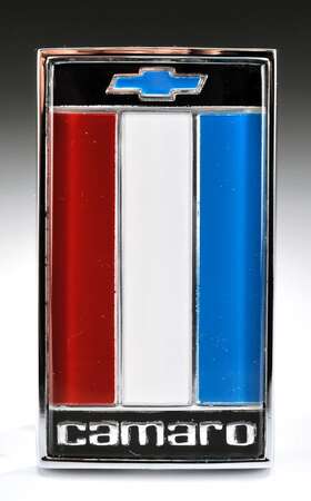 347572 Trim Parts 1975-77 Camaro Front Nose / Header Panel Emblem - Red White Blue Made In Usa