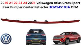 3cm945103a Volkswagen 2020 21 22 23 24 25 Vw Atlas Cross Sport Rear Bumper Center Reflector