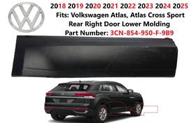3cn-854-950-f-9b9 Volkswagen 2020-2025 Atlas Cross Sport Rear Right Door Lower Molding