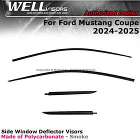 3-847fd032 Wellvisors Window Visors For 2024-2025 Ford Mustang Smoke Tint Premium Series