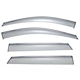 3-847hy027 Wellvisors Side Window Deflectors For Hyundai Santa Fe 2019 With Chrome Trim