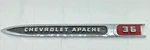 1959 Chevy Apache Truck 36 Fender Emblem Pickup Chrome Ornament Trim Molding. Fixed Price $203.99.
