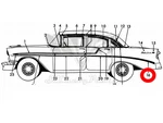1956 Chevy Bel Air 4-DOOR Sedan Rear Quarter Molding Left Nos 3759619. Fixed Price $257.60.