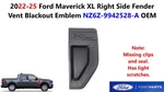 2022-25 Ford Maverick Xl Right Side Fender Vent Blackout Emblem NZ6Z-9942528-A. Fixed Price $20.00.