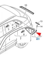 Audi Q3 Rear Right Quarter Glass Strip Moulding Trim 8U08533462ZZ No Duty. Fixed Price $166.81.