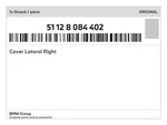 Genuine Bmw Cover Lateral Right 51-12-8-084-402 New. Fixed Price $219.66.