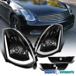Fits 2003-2007 Infiniti G35 Coupe Black Projector Headlights+side Marker. Fixed Price $382.81.