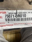 75071-0R010 Front Door Molding Sub-assembly Outside Right Hand 19-25 RAV4 Oem. Fixed Price $50.00.