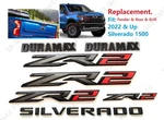 7PC Matte Black Red ZR2 Duramax Emblem 2022+SILVERADO 1500. Fixed Price $119.80.