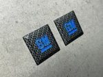 Genuine Gm Mark Carbon Fiber & Blue Emblem Pair X2 Side Door Oem Tahoe Escalade. Fixed Price $24.95.