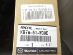 Genuine Oem Mazda KB7W-51-W30E-8N Driver Front Wheel Arch Fender Molding. Fixed Price $100.34.