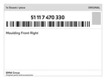 Genuine Bmw Moulding Front Right 51-11-7-470-330 New. Fixed Price $79.71.