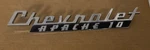 Nice 1960-61 Chevorlet Apache 10 Badge Emblem Trim Fender Name Plate 3766879. Fixed Price $29.05.