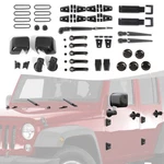 74X Carbon Fiber Exterior Full Decor Set Door Bezel Covers For Wrangler Jk 07-17. Fixed Price $224.91.