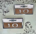 Vintage 66 Chevrolet Chevy Truck C10 C/10 Fender Emblem Set Pair Oem 3874041. Fixed Price $89.00.