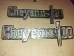 Pair Cheyenne 10 Front Fender Emblems 1973-1974 Chevy Pickup Truck Oem 6273131. Fixed Price $50.00.