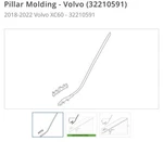 Volvo XC60 2018-2024 Front Right Windshield Molding Pillar Seal Oem 32210591. Fixed Price $50.00.