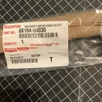 2016-2023 Toyota Tacoma Left Rearouter Belt Molding/ Weatherstrip 68164-04030. Fixed Price $25.00.