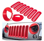 Front Grille Inserts & Headlight Cover Trim For Jeep Wrangler Jk 2007-2018. Fixed Price $49.99.