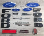 Vintage Lot Of Various Emblems Logos Ford Mustang Thunderbird Ornaments. Fixed Price $74.97.