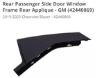2019-2025 Chevrolet Blazer Right Door Window Rearward Applique Molding Oem. Fixed Price $48.77.