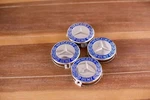 For Mercedes Light Blue Wheel Center Hub Caps Emblem, Set Of 4 75MM. Fixed Price $33.09.