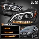 Black Fit 2009-2011 Mercedes Benz W164 ML320 Led Sequential Projector Headlights. Fixed Price $369.91.