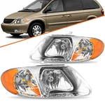 Headlights For 2001-2007 Dodge Caravan Chrysler Town & Country Chrome Headlamps. Fixed Price $64.29.